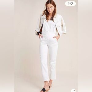 Pilcro And The Letterpress Anthropologie Overalls Size 28 Color White